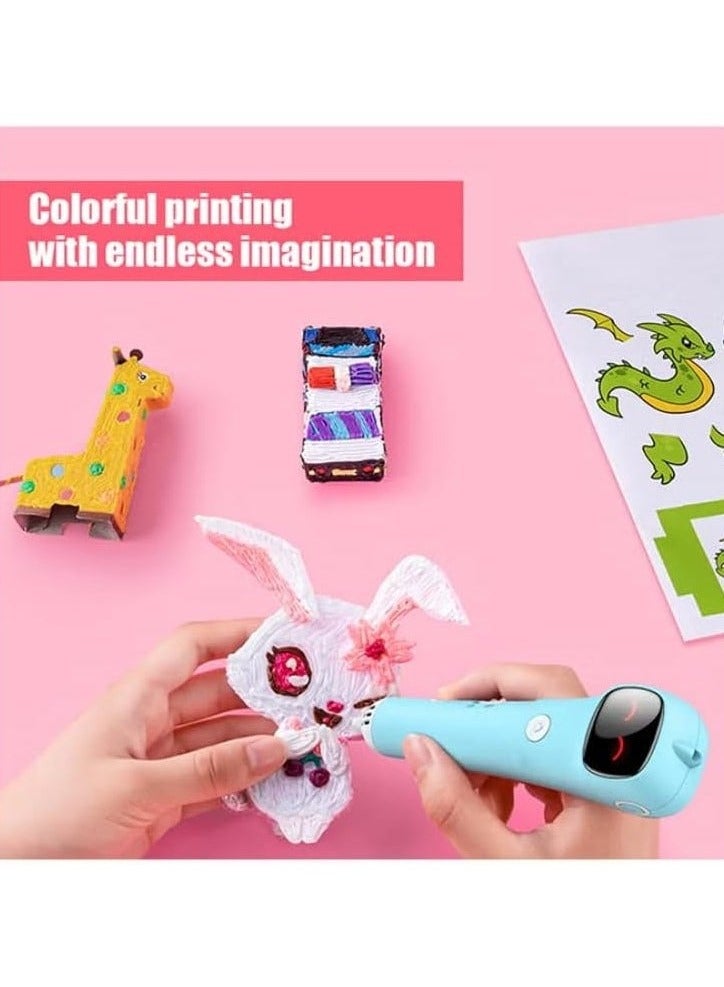 قلم طباعة ثلاثي الأبعاد متعدد الألوان مع شاشة LCD – متوافق مع خيوط PLA / ABS مقاس 1.75 مم – يعمل عبر USB – هدية مثالية للأطفال – أداة رسم آمنة وإبداعية للتعلم والأعمال اليدوية - Image 2