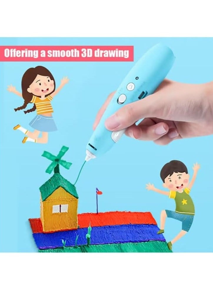 قلم طباعة ثلاثي الأبعاد متعدد الألوان مع شاشة LCD – متوافق مع خيوط PLA / ABS مقاس 1.75 مم – يعمل عبر USB – هدية مثالية للأطفال – أداة رسم آمنة وإبداعية للتعلم والأعمال اليدوية - Image 4