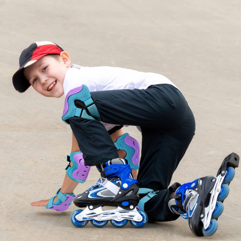 Bosoner مجموعة حمايات الركبة والكوع للأطفال من BOSONER لحماية الرياضة للدراجات الهوائية والتزلج والسكيت بورد - Image 3