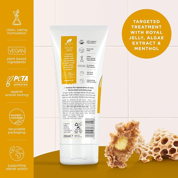 dr.organic Dr Organic Royal Jelly Leg & Vein Cream 200ml by - Image 3