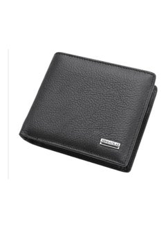 JINBAOLAI Men's Bi-Fold Leather Wallet Black  - Image 1