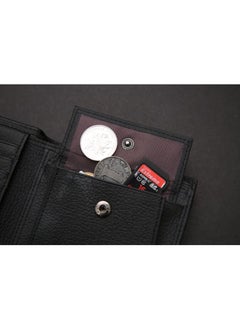 JINBAOLAI Men's Bi-Fold Leather Wallet Black  - Image 4