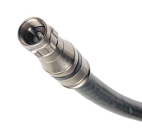 PHAT SATELLITE INTL | 5ft RG-11 Coax Cable 14AWG 75 Ohm Satellite HDTV Cellular Booster Antenna Cable, F-Type Compression Fittings, Made in USA, UL ETL CM (5 feet, Black) - Image 1