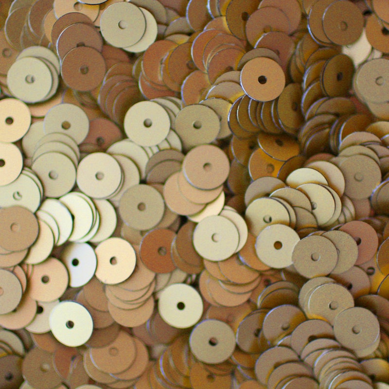 6mm Flat Round SEQUIN PAILLETTES GOLD Matte Silk Frost METALLIC Loose sequins for embroidery br