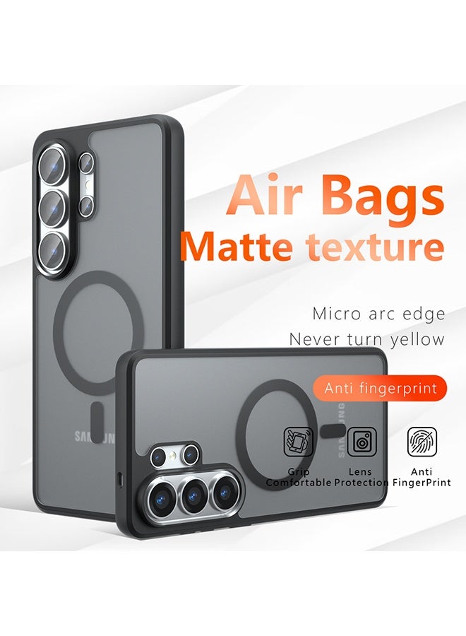 Magnetic Case for Samsung Galaxy S26 Ultra 5G, Frosted Translucent Back Protective Slim Phone Cover, Anti-Fingerprints, Anti-Fall Drop Protection, Shockproof Case for Samsung Galaxy S26 Ultra 5G (Black) - Image 1