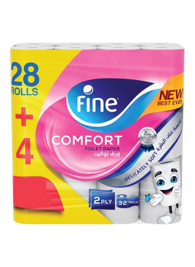 فاين مناديل تواليت كومفورت 180 ورقة طبقتين 32 رول - Image 1