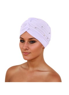 Beaded Indian Hat - White