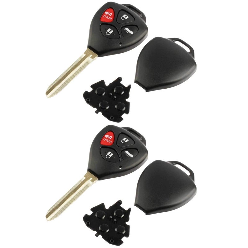 USARemote Key Fob Keyless Entry Remote Shell Case & Pad fits Toyota 2008-2013 Avalon / 2007-2011 Camry / 2008-2013 Corolla / 2009-2014 Venza (HYQ12BBY, GQ4-29T), Set of 2 - Image 3