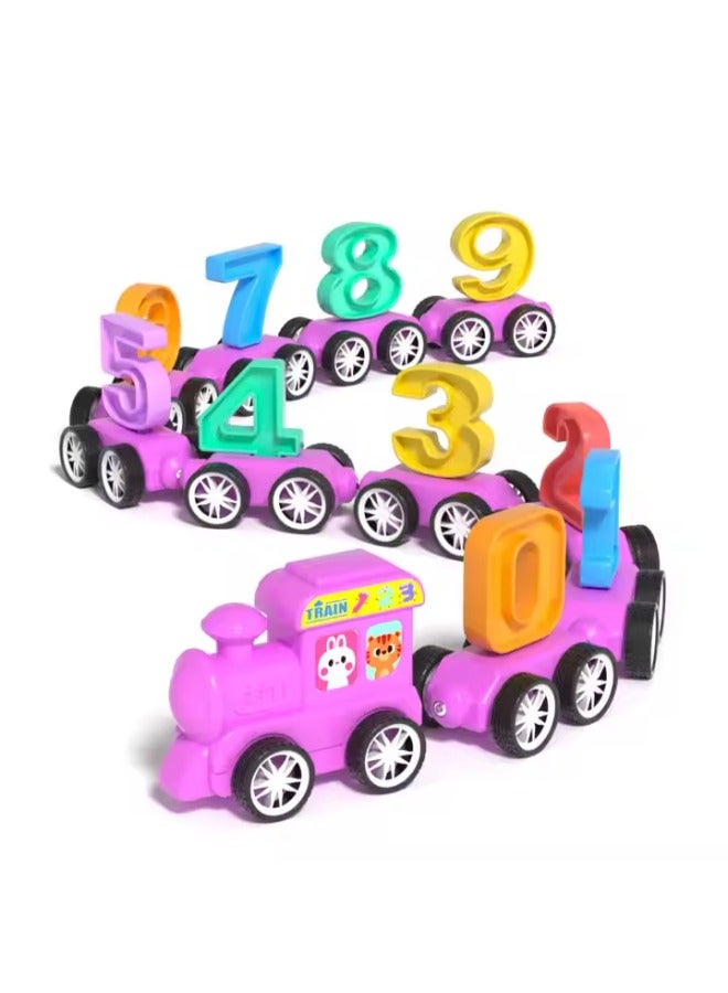 حديقة الألعاب مجموعة أرقام قطار مغناطيسية صغيرة - لعبة تعليمية مكونة من 21 قطعة للأطفال، قطار مغناطيسي ملون بأرقام من 0 إلى 9 للتعلم المبكر والعد ولعب العلوم والتكنولوجيا والهندسة والرياضيات - Image 1