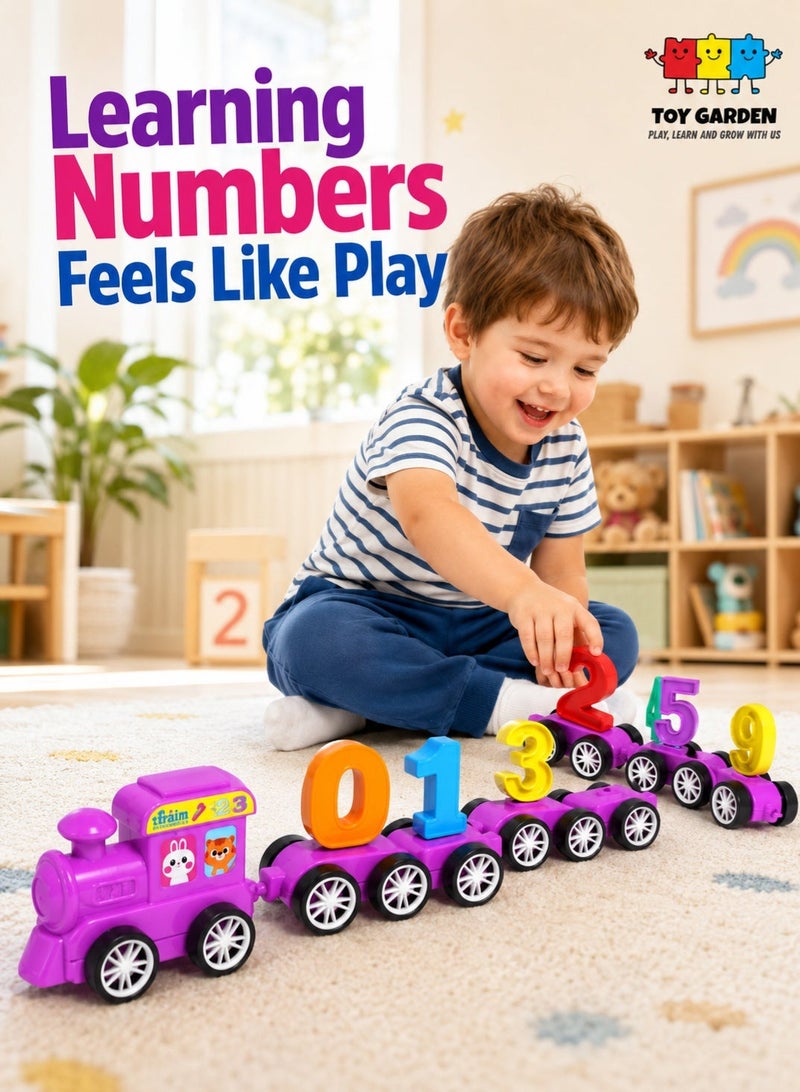 TOY GARDEN Magnetic Small Train Number Set – 21-Piece Educational Toy for Kids, Colorful Magnetic Train with Numbers 0-9 for Early Learning, Counting, and Fun STEM Play - Image 1