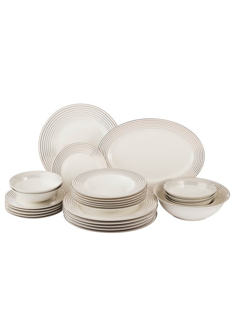 A 26-piece porcelain dining set used for 6 people