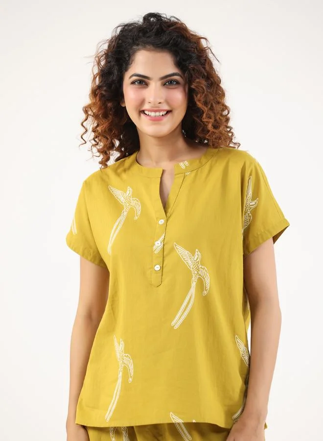 سانسكريتي هومز Sanskrutihomes Women All-Over Printed Pure Cotton Top and Pyjama Set