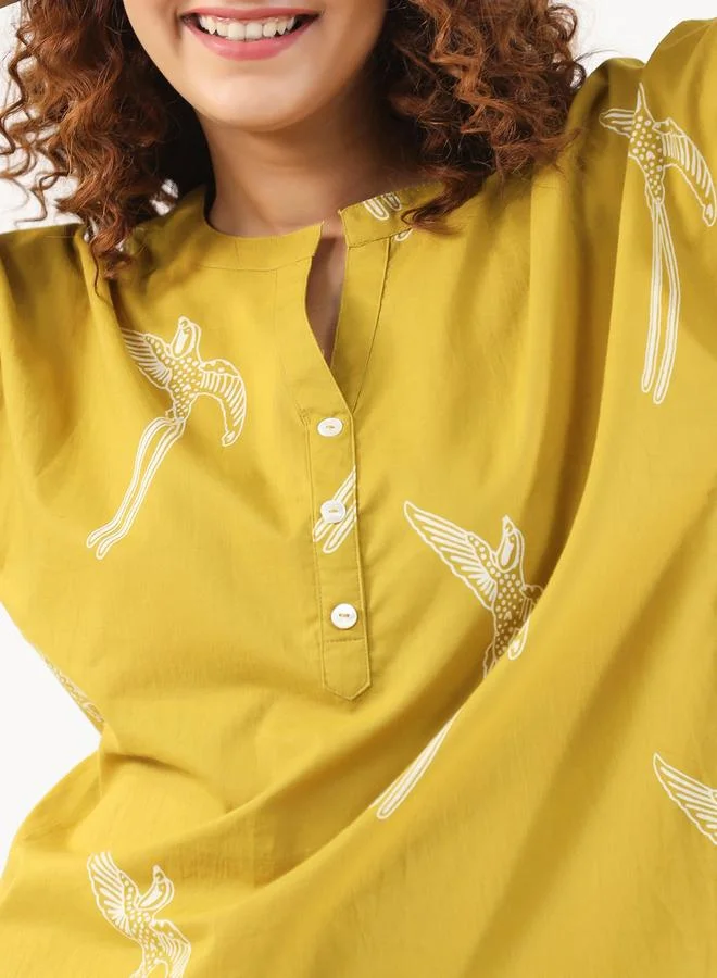 سانسكريتي هومز Sanskrutihomes Women All-Over Printed Pure Cotton Top and Pyjama Set