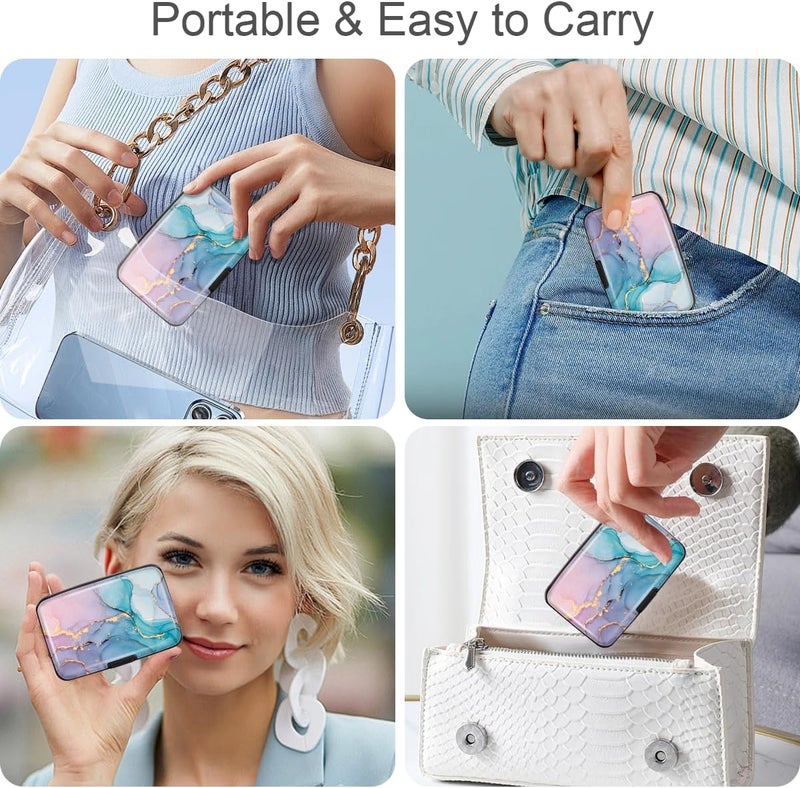 Coco Rossi Mini Credit Card Holder for Women or Men,RFID Blocking Slim Hard Card Case ID Case Travel Wallet - Image 5