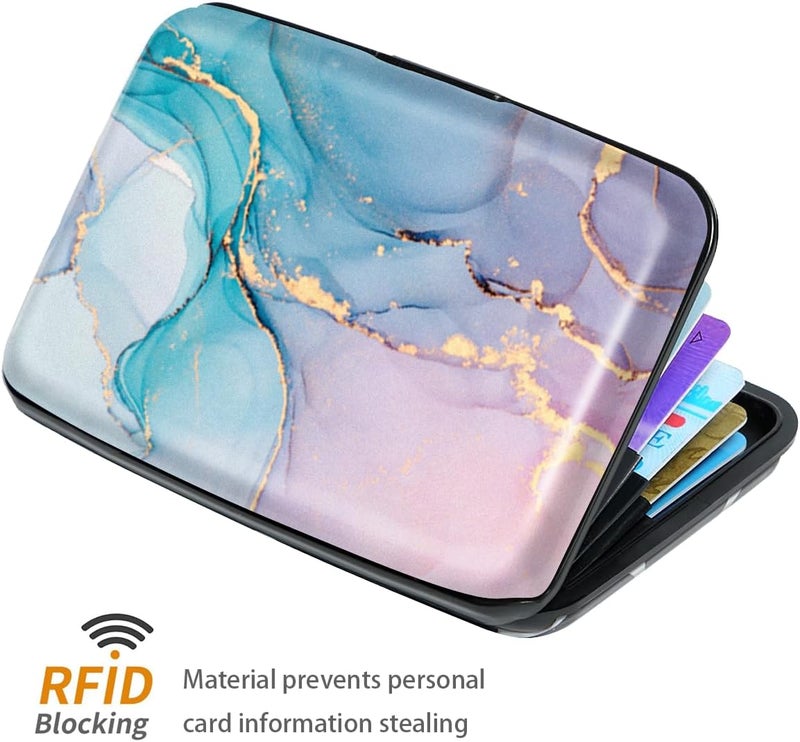 Coco Rossi Mini Credit Card Holder for Women or Men,RFID Blocking Slim Hard Card Case ID Case Travel Wallet - Image 3