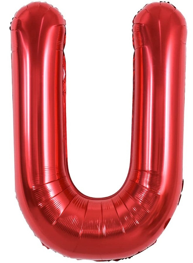 TONIFUL 40 Inch Large Bright Red Letter Balloons A-Z, Giant Jumbo Helium Foil Mylar Big Letter U Balloons for Birthday Party Anniversary Wedding Decorations - Image 1