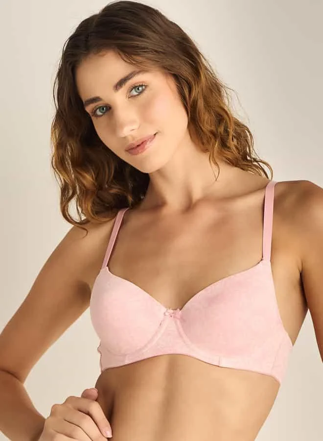 Splash FAV Floral Print Balconette Bra with Adjustable Straps
