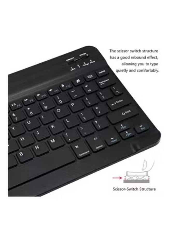 SHOPI - Universal Wireless Bluetooth Keyboard And Mouse Set Black 27x13x3cm - Image 1
