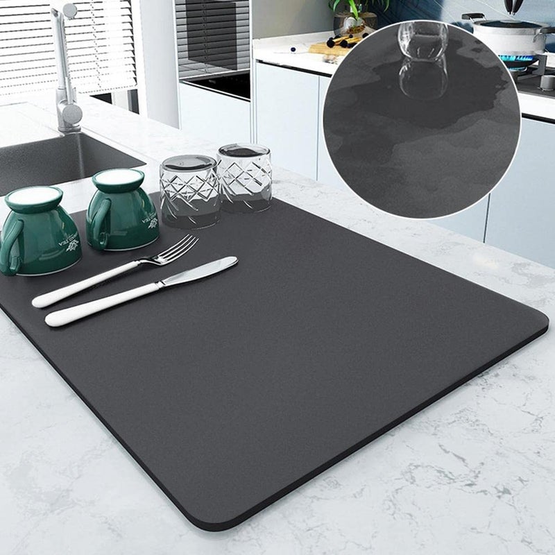 AMENDAS Drying mat for Kitchen Utensils Hide Stain Anti Quick Dry Water Absorbent for Kitchen Counter Coffee Bar Mat for Kitchen Dry mat for Kitchen Place mat 35 CM 55CM - Image 1