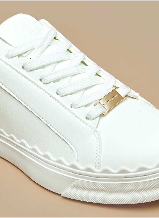 Flora Bella By Shoexpress Women Solid Low-Ankle Sneakers with Lace-Up Closure  - Image 5