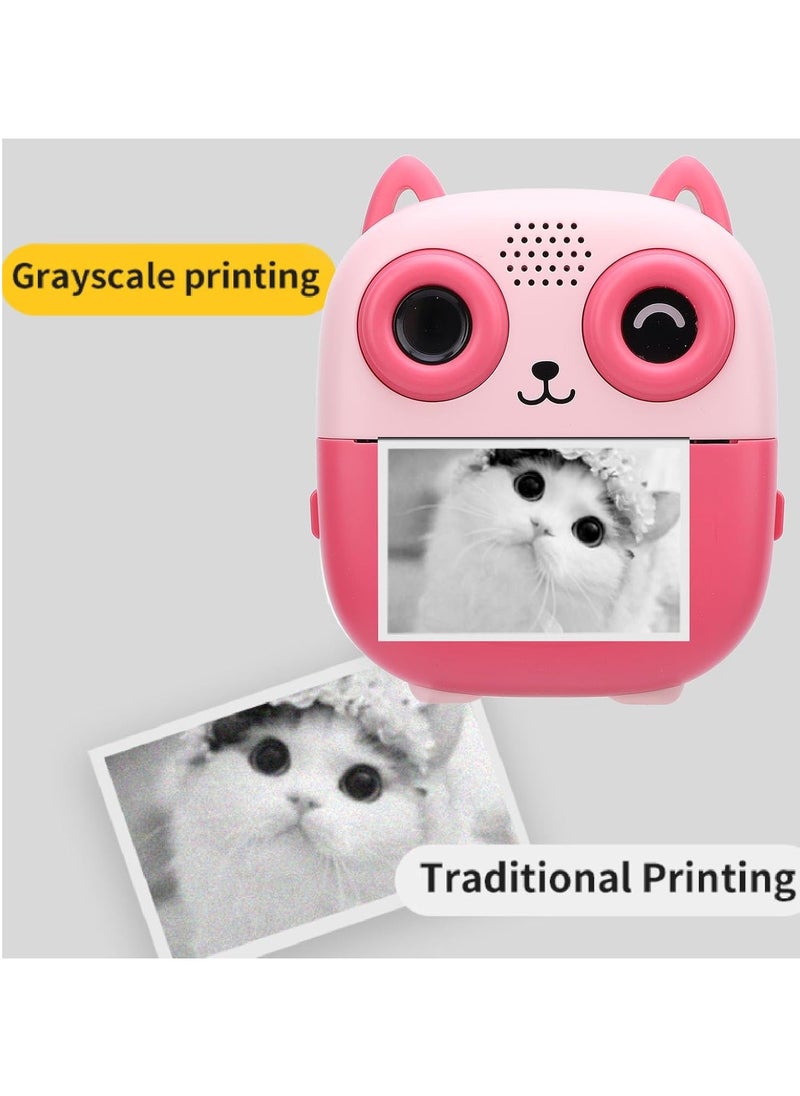Raxoom Kids Camera Instant Print, 1080P 48MP, Pink, Instant  Camera, 2.4 Inch Screen, Thermal Printing, 6X Digital Zoom, Support Games and Music  - Image 3