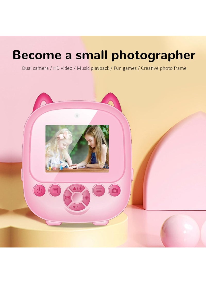 Raxoom Kids Camera Instant Print, 1080P 48MP, Pink, Instant  Camera, 2.4 Inch Screen, Thermal Printing, 6X Digital Zoom, Support Games and Music  - Image 5