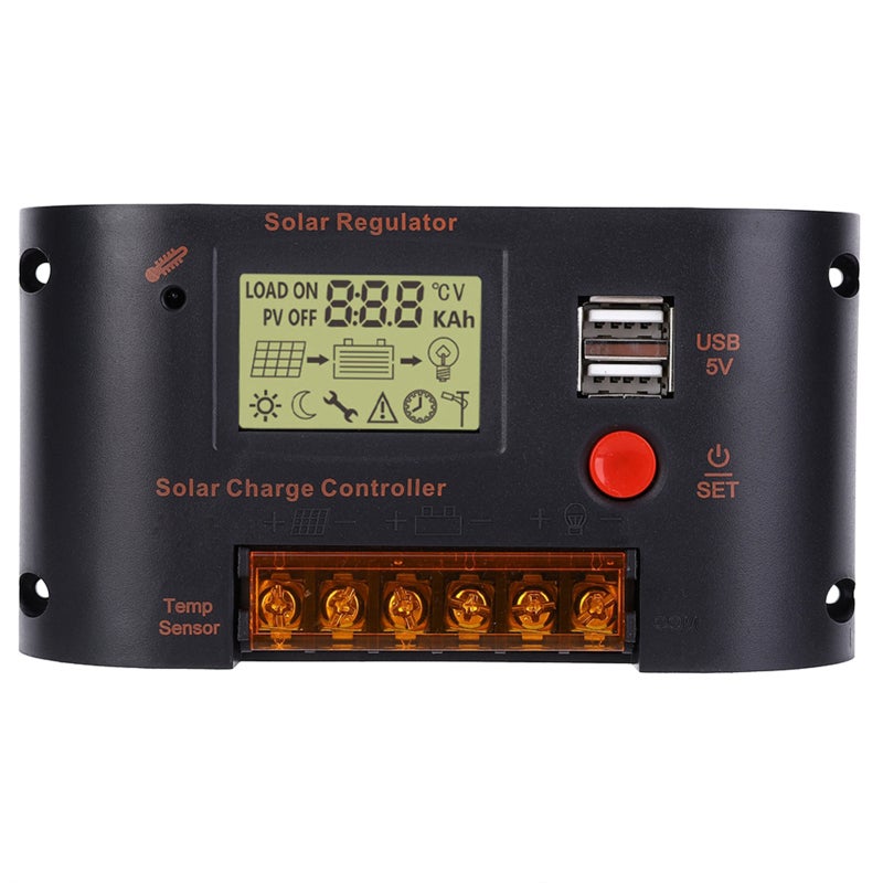 Solar Charge Controller 10A: Intelligent Multi-Purpose LCD Controller - PV-Power Tech, Flexible Parameter Settings For 12V 24V Lead-Acid & Lithium Battery Systems - Image 1