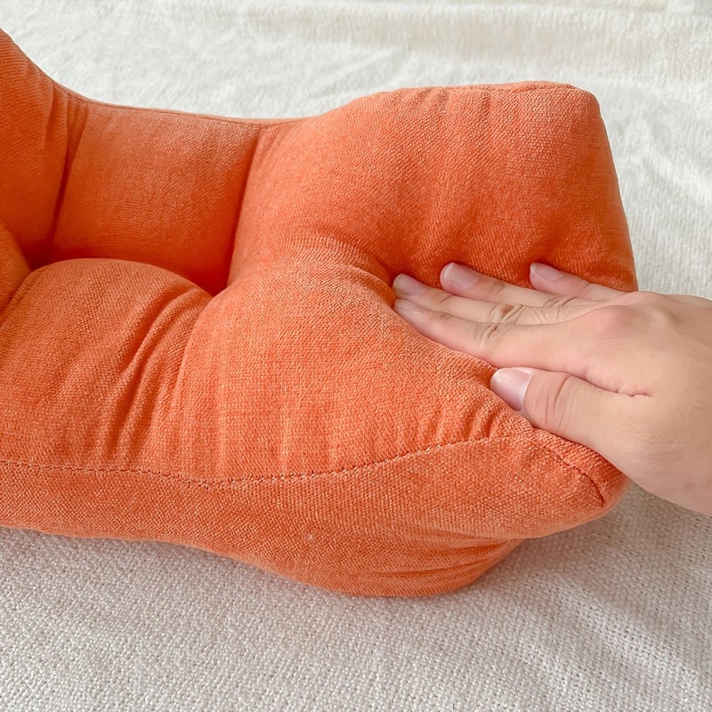 Grey Ergonomic Lumbar Pillow Back Cushion Ultra Soft for Home Office Sleep Season Gift - Image 5