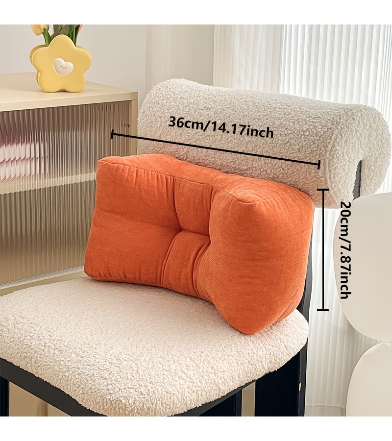 Grey Ergonomic Lumbar Pillow Back Cushion Ultra Soft for Home Office Sleep Season Gift - Image 3