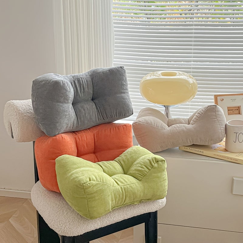 Grey Ergonomic Lumbar Pillow Back Cushion Ultra Soft for Home Office Sleep Season Gift - Image 1
