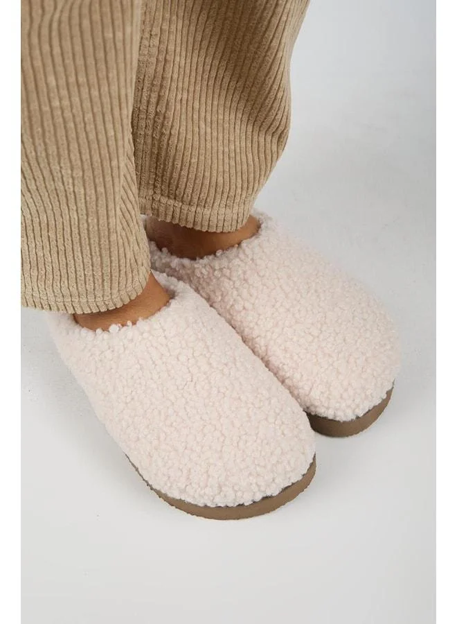 Manijero  (Orlina) Women's Tedy Sabo Platform Beige Slipper. for Women | Best Price UAE