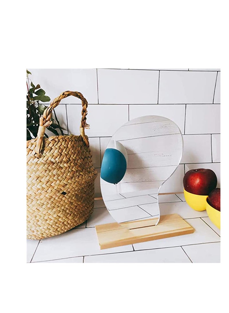 SYOSI مرآة مكياج أكريليك للمكتب مع حامل - ديكور مكتبي جمالي - مرآة زينة بدون إطار لسطح الطاولة لغرفة النوم وغرفة المعيشة والمساحات الصغيرة - Image 4