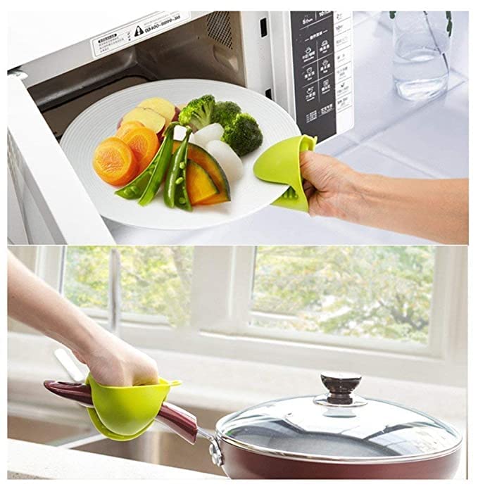 KIDINGTON Oil Dispenser for Kitchen 500 ml Glass 2 pcs Glass Spice Storage Bottles with Black Airtight Lid 2 pcs Silicone Pot Holder Oven Mini Mitt Cooking Pinch Grips - Image 5