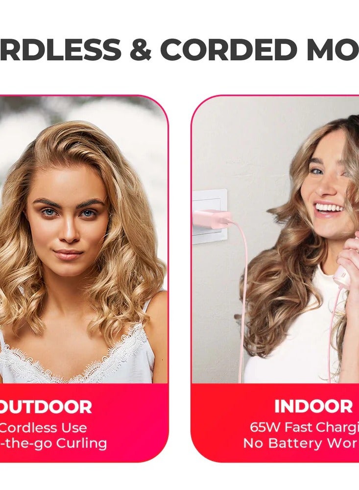 تايمو كورلجو مكواة تجعيد لاسلكية أوتوماتيكية - وردية - Image 4