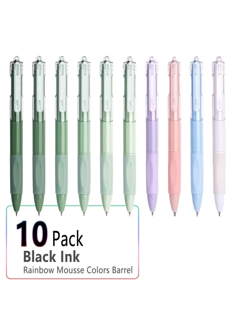 Generic - 10 Pcs 0.5mm Retractable Gel Pens, Cream Quick-Drying Gel Ink Pen Retractable Black Gel Pens, Fast Dry, Gel Pens Fine Point for Note Taking, Journaling, Office - Image 1