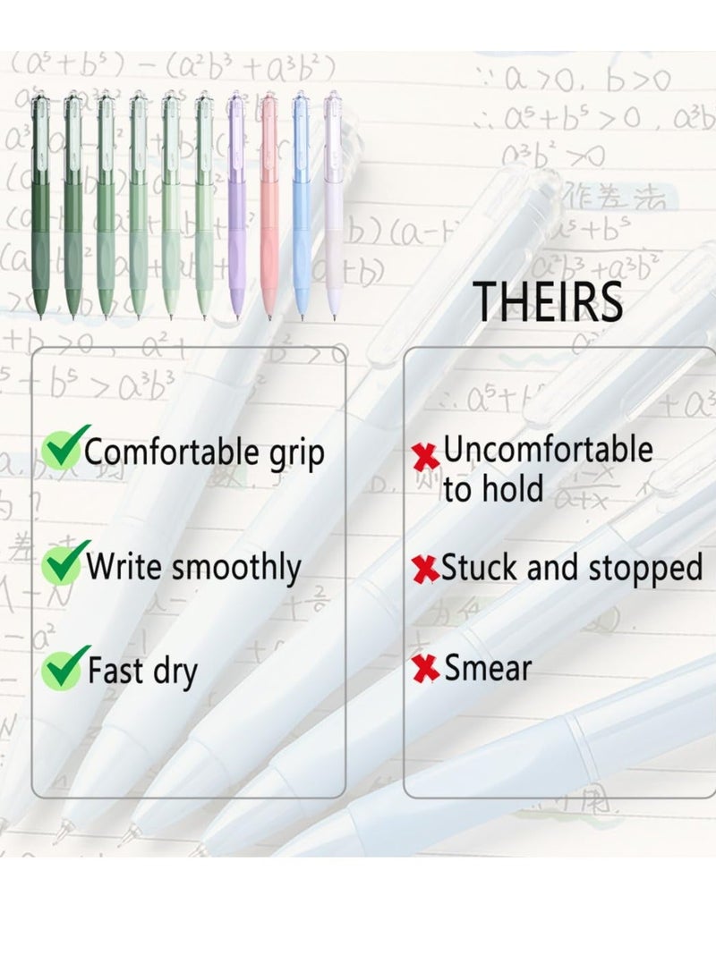 Generic - 10 Pcs 0.5mm Retractable Gel Pens, Cream Quick-Drying Gel Ink Pen Retractable Black Gel Pens, Fast Dry, Gel Pens Fine Point for Note Taking, Journaling, Office - Image 1