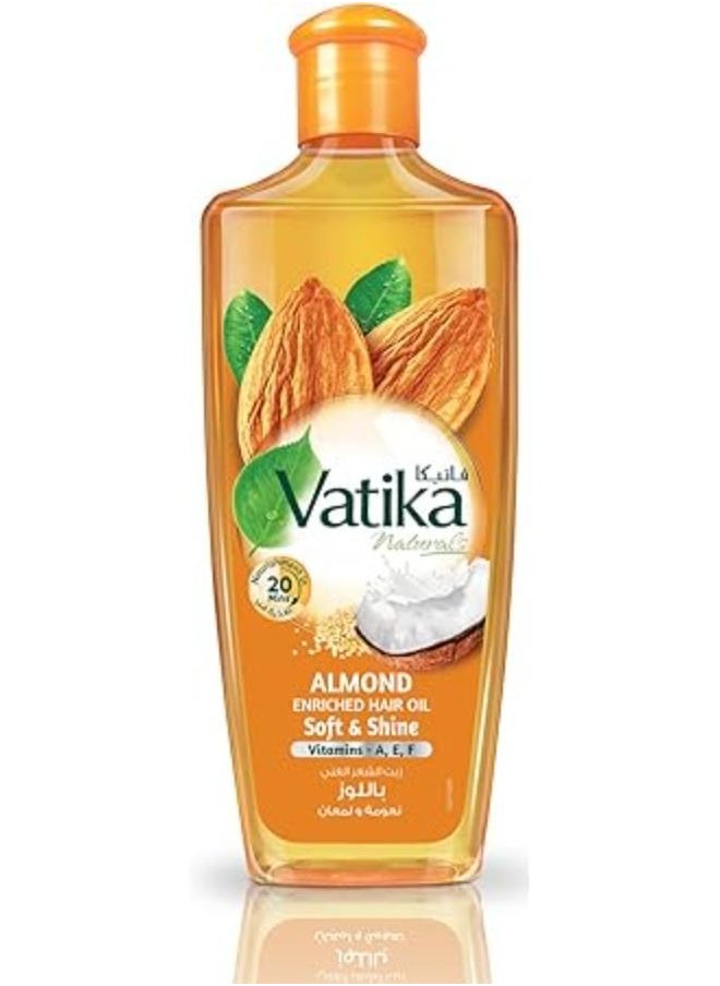VATIKA Naturals Almond Enriched Hair Oil Coconut And Sesame Softens & Shines For Dry and Frizzy Hair 300 ML 