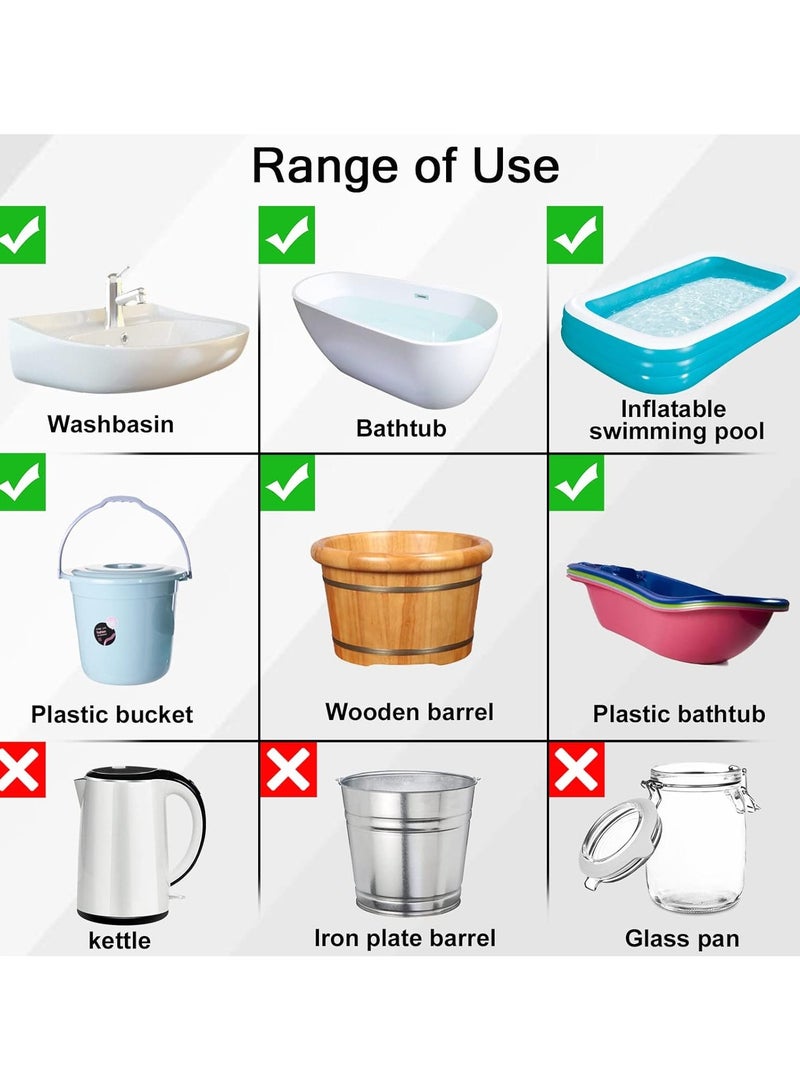 سَخّان غَمْرٍ مائي، 2000 واط سخان ماء محمول مع منظم حرارة بشاشة LCD، حراسة من الفولاذ المقاوم للصدأ 304 وحماية من الحروق - يُسخّن 5 غالون ماء (19 لتر) في دقائق  - Image 3