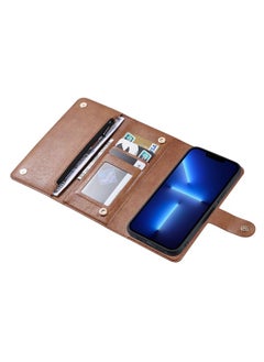 HuHa Case Cover For iPhone 13 Pro ViLi GV Series MagSafe Magnetic Zipper Leather Phone Case Brown 