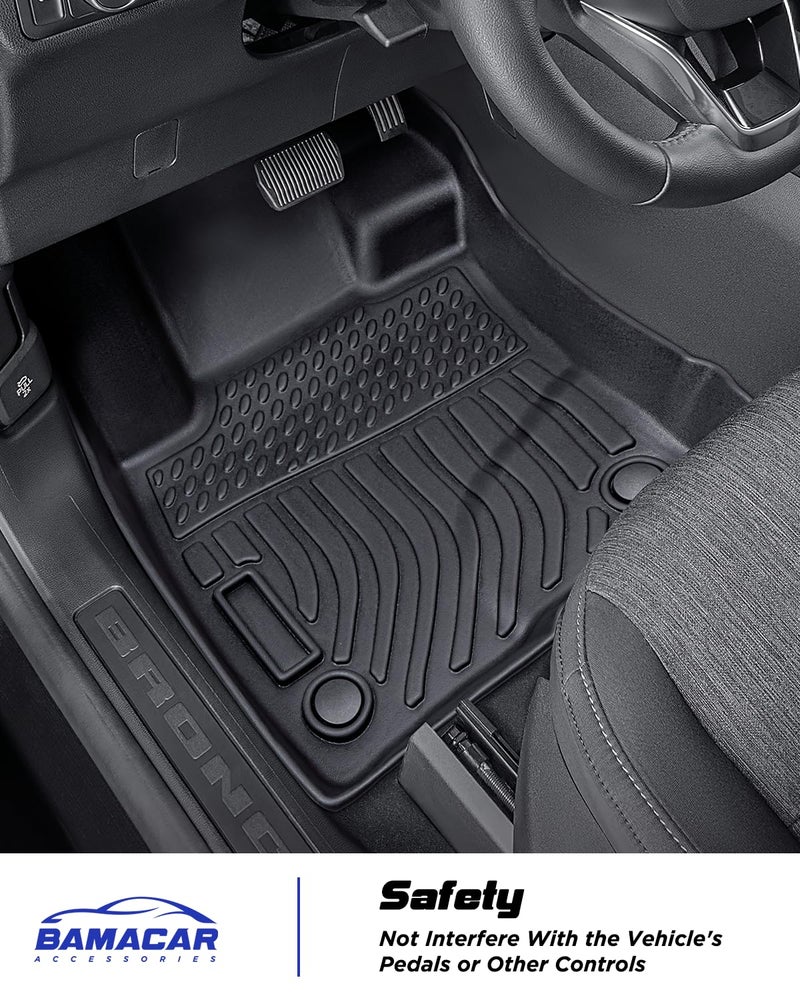 BAMACAR All Weather Floor Mats Cargo Liner for Ford Bronco Sport 2025 2024 2023 2022 2021, Waterproof TPE Full Set 1st 2nd Row Trunk Mat for Base Big Bend Badlands 2021-2025 Accessories (ONLY for Sport),4pcs - Image 4