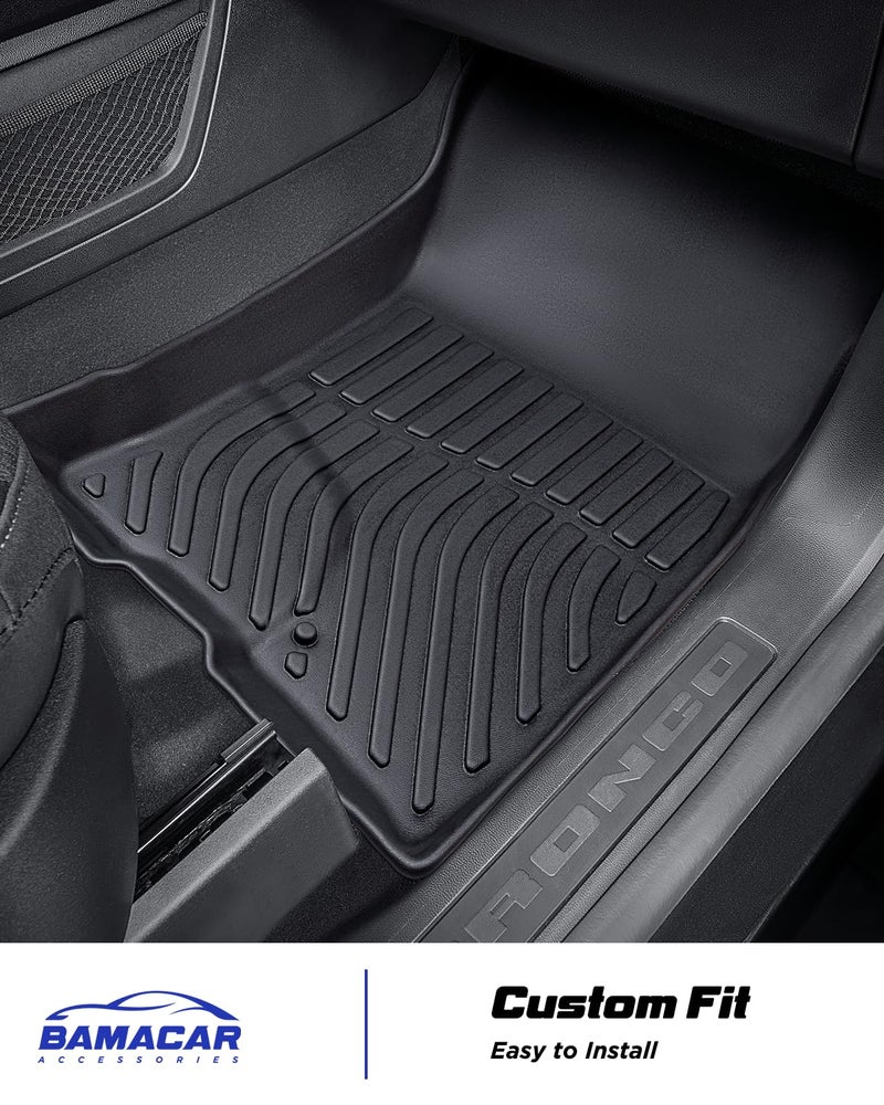 BAMACAR All Weather Floor Mats Cargo Liner for Ford Bronco Sport 2025 2024 2023 2022 2021, Waterproof TPE Full Set 1st 2nd Row Trunk Mat for Base Big Bend Badlands 2021-2025 Accessories (ONLY for Sport),4pcs - Image 5