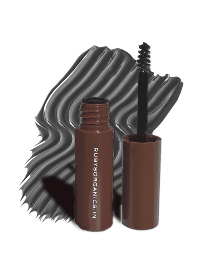 Ruby's Organics Tinted Eyebrow Gel with Castor Oil- Waterproof & Smudgeproof, Lifts, Shapes and Thickens Scanty Brows, Promotes Hair Growth, Natural & Non-Toxic, Face Makeup for Women - Ash (6ml) - Image 1
