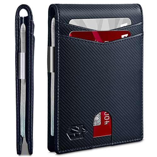 Zitahli Money Clip Wallets for Men,Slim Bifold Wallet 10-12 Cards, Mens Leather Wallet with ID Window,RFID Blocking Thin Minimalist Credit Card Holder,Gifts for Him - Image 1