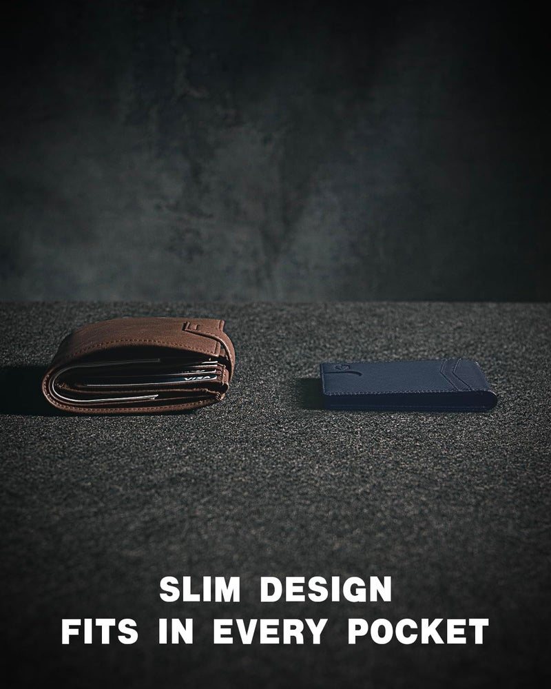 Zitahli Money Clip Wallets for Men,Slim Bifold Wallet 10-12 Cards, Mens Leather Wallet with ID Window,RFID Blocking Thin Minimalist Credit Card Holder,Gifts for Him - Image 3