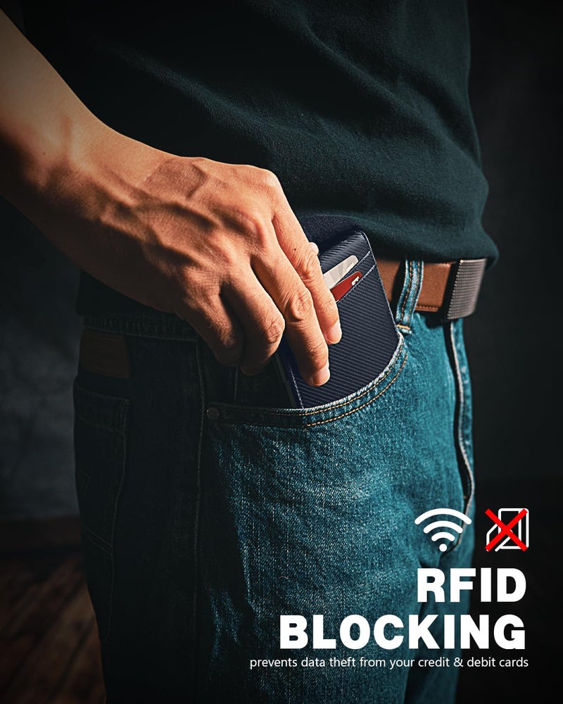 Zitahli Money Clip Wallets for Men,Slim Bifold Wallet 10-12 Cards, Mens Leather Wallet with ID Window,RFID Blocking Thin Minimalist Credit Card Holder,Gifts for Him - Image 4