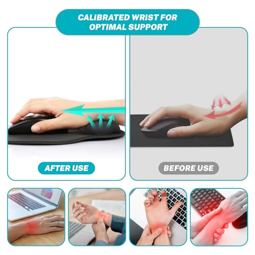 Hancynir Black Cat Ergonomic Mouse Pad Wrist Support, Starry Night Gel Mouse Pads with Wrist Rest, Cute Computer Mousepad for Desk with Non-Slip PU Base, Comfortable Mouse Pad Office Desk Accessories - Image 3