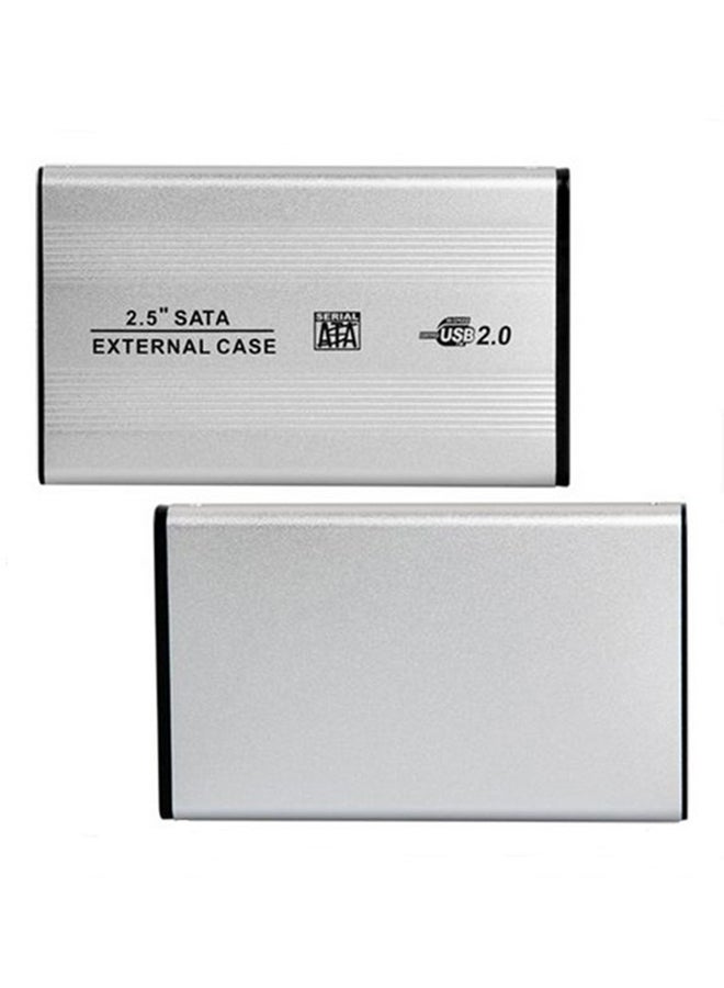 USB 2.0 SATA Hard Disk Drive External Adapter Case Silver - Image 2