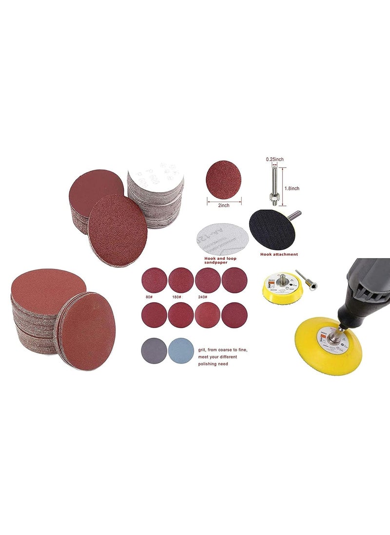 DIY Crafts DIY Crafts CTDIYHI32725 25mm 1inch Sandpaper Disc Hook and Loop Sanding Sander Shank Backing Pad Kit Grits 6080100120240 Pack  - Image 4