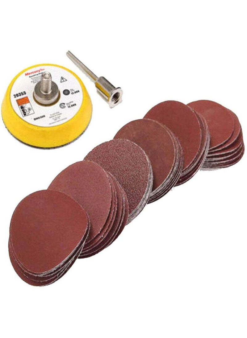 DIY Crafts DIY Crafts CTDIYHI32725 25mm 1inch Sandpaper Disc Hook and Loop Sanding Sander Shank Backing Pad Kit Grits 6080100120240 Pack  - Image 1