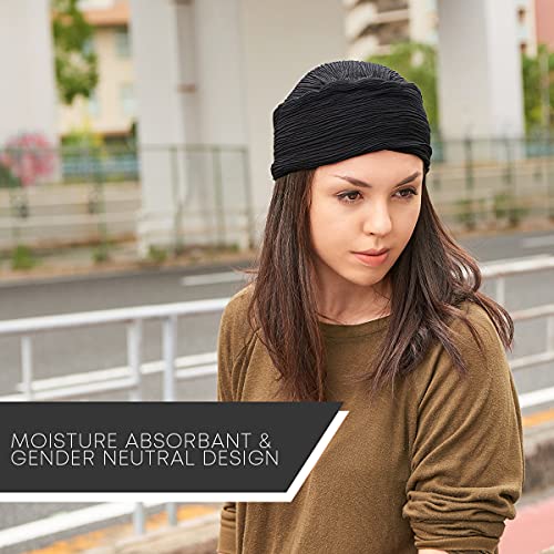 CHARM Pirate Hat Head Scarf - Boho Long Turban Bandana Cap Scarf Gypsy Fortune Teller Pirate Costume Beige - Image 5